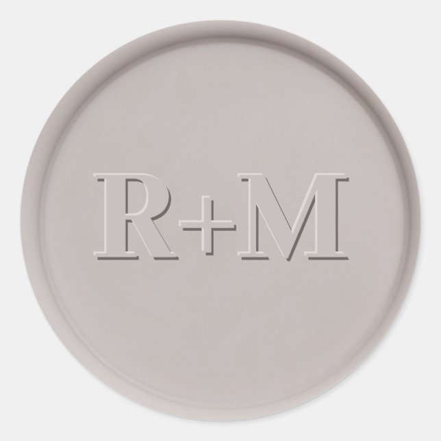 Sticker Rond Sticleur de cire d'argile initiale Monogramme (Devant)