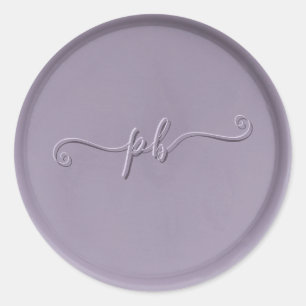 Sticker Rond Sticleur de cire de lavande initiale Monogramme