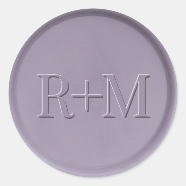 Sticker Rond Sticleur de cire de lavande initiale Monogramme (Devant)
