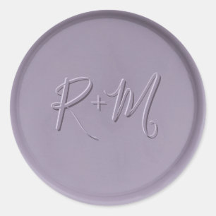 Sticker Rond Sticleur de cire de lavande initiale Monogramme