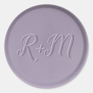Sticker Rond Sticleur de cire de lavande initiale Monogramme