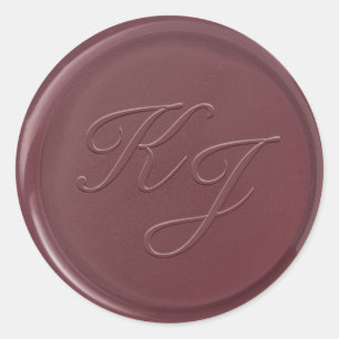 Sticker Rond Sticleur de cire de mûre initiale Monogramme
