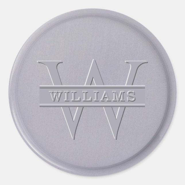 Sticker Rond Sticleur de cire gris monogramme (Devant)