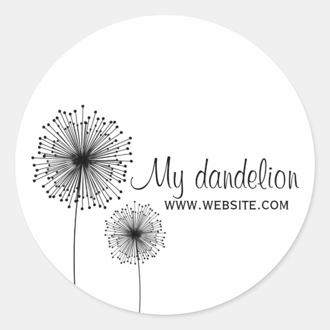 Sticker Rond Sticleur de couleur moderne Dandelion Fleur PERSON (Devant)