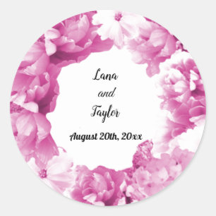 Sticker Rond Sticleur de couronne Mariage monochromatique Dusty