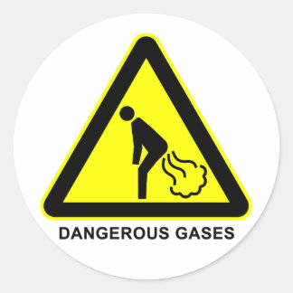 Sticker Rond Sticleur de signalisation d'avertissement des gaz 