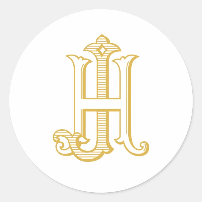 Sticker Rond Sticleur monogramme HJ ou monogramme JH (Devant)