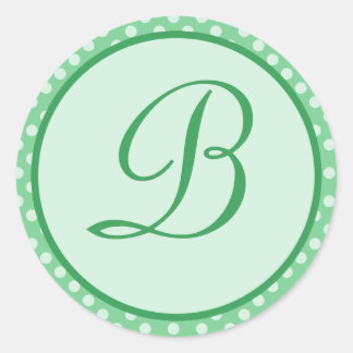 Sticker Rond Sticulation initiale du point vert Polka