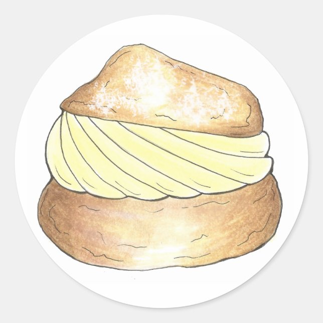 Sticker Rond Sticule de dessert en crème de vanille Puff Puffs (Devant)