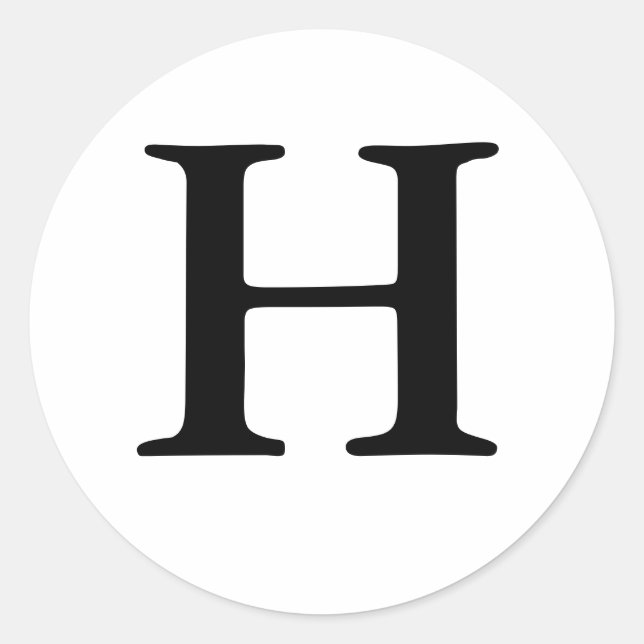 Sticker Rond Sticule de phoque Mariage Monogramme H (Devant)