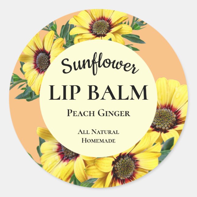 Sticker Rond Sticule rond professionnel Sunflower Lip Balm (Devant)