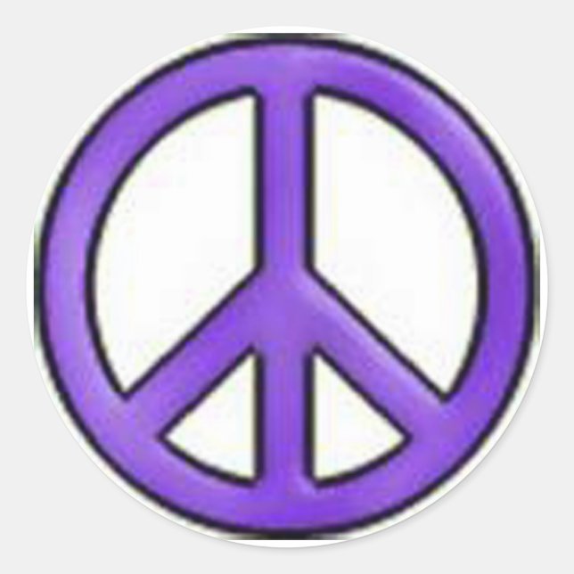 Sticker Rond Sticule violet du signe de paix (Devant)
