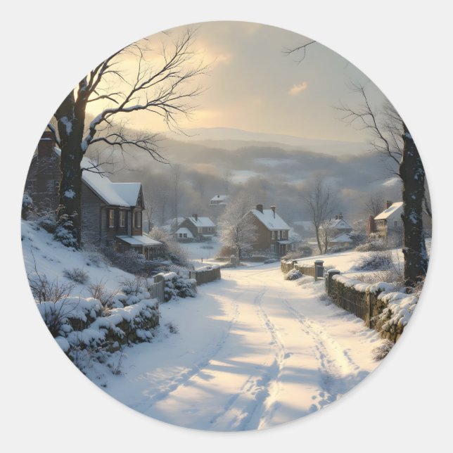 Sticker Rond Stillness After Snowfall -  (Devant)