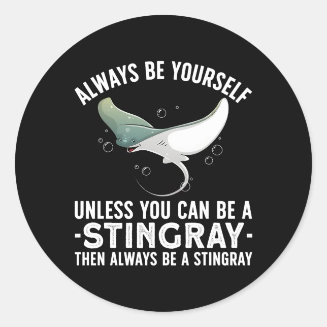 Sticker Rond Stingray Pour La Créature Mer Stingray (Devant)
