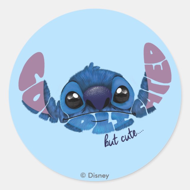 Sticker Rond Stitch | Compliqué Mais Mignon 2 (Devant)