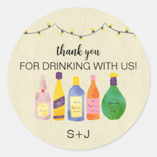 Sticker Rond Stock the Bar merci de boire avec nous