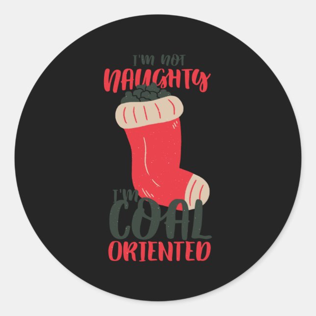 Sticker Rond Stocker le charbon de Noël (Devant)