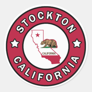 Sticker Rond Stockton, Californie