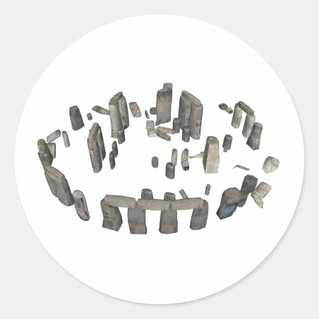 Sticker Rond Stonehenge : Modèle 3D : (Devant)