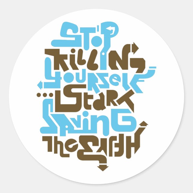Sticker Rond stopkillingyaself 02_2f (Devant)