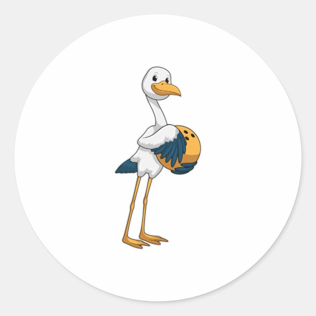 Sticker Rond Stork à Bowling avec Bowling ball (Devant)