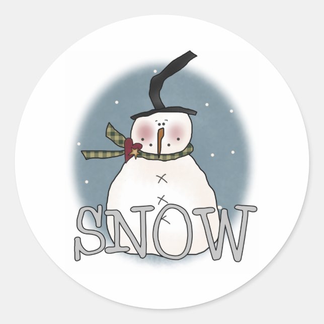 Sticker Rond Stovepipe Casquette Snowman Holiday (Devant)
