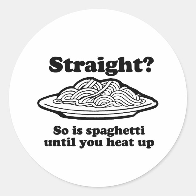 Sticker Rond STRAIGHT ? Les spaghettis (Devant)