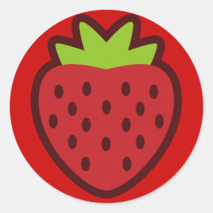 STICKER ROND STRAWBERRY