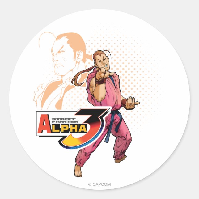 Sticker Rond Street Fighter Alpha 3 Dan (Devant)