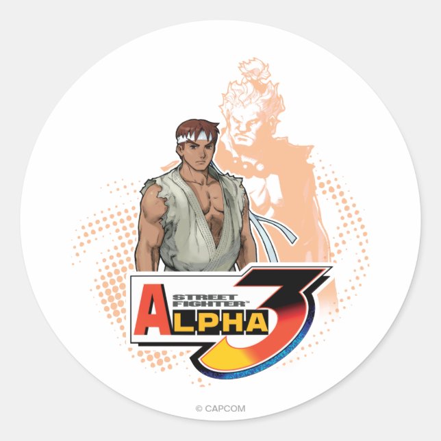 Sticker Rond Street Fighter Alpha 3 Ryu & Akuma (Devant)