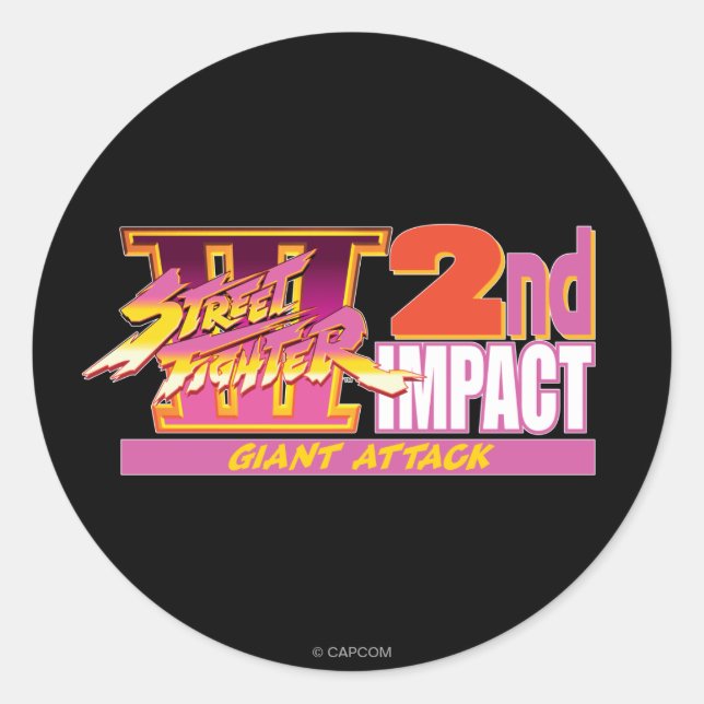 Sticker Rond Street Fighter III 2e logo d'impact (Devant)