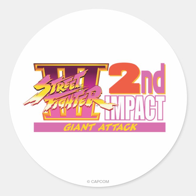 Sticker Rond Street Fighter III 2e logo d'impact (Devant)
