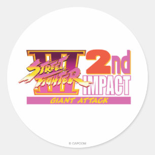 Sticker Rond Street Fighter III 2e logo d'impact
