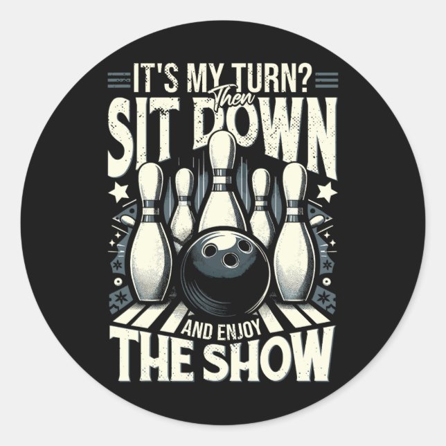 Sticker Rond Strike Pin Bowling (Devant)