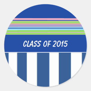 Sticker Rond Stripes Année de graduation