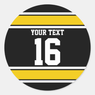 Sticker Rond Stripes sportives personnalisées Noir et Or