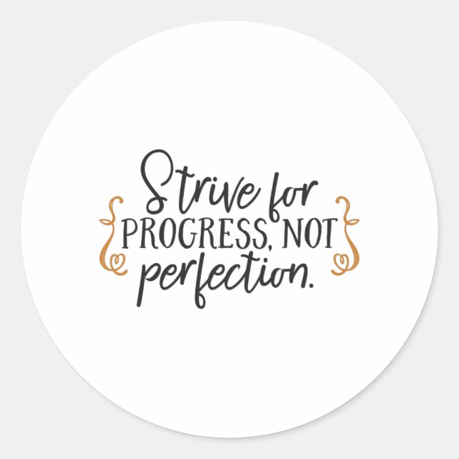 Sticker Rond Strive for progress (Devant)