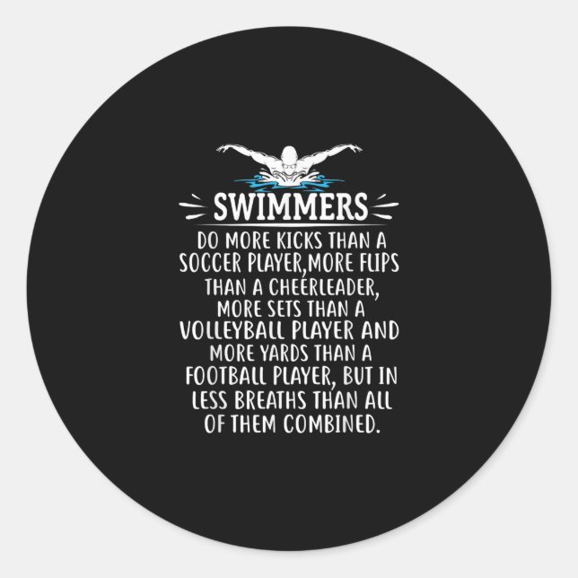 Sticker Rond Strong Swim Swimming Toxits For Men Women (Devant)