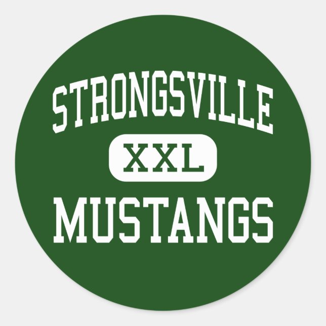Sticker Rond Strongsville - Mustangs - High - Strongsville Ohio (Devant)
