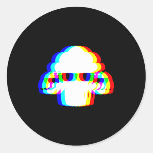 Sticker Rond Stud Muffin Funny Muffin Varwave Edm Cyber Glitch 
