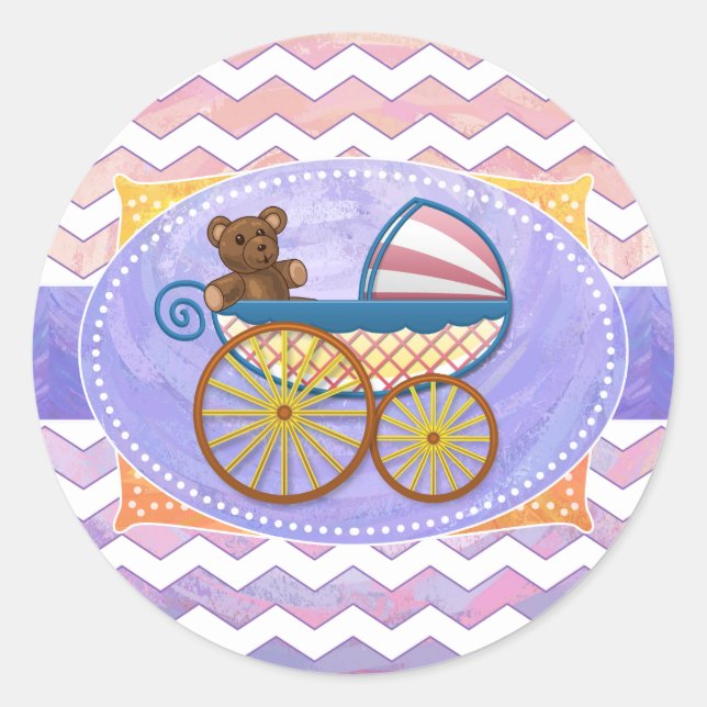 Sticker Rond Stuff pour bébé rose et puant (Devant)