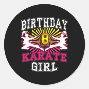 Sticker Rond Stuff pour fille de 8e anniversaire - Karate 8 ans