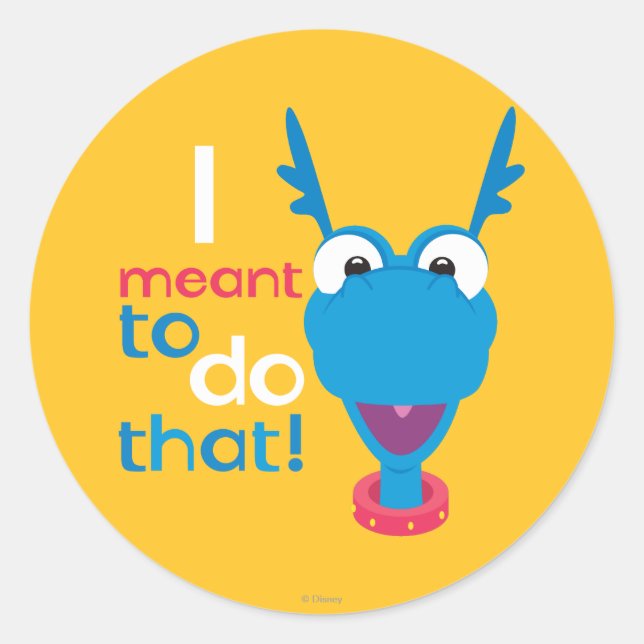 Sticker Rond Stuffy - Je veux faire ça (Devant)