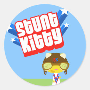 Sticker Rond Stunt Kitty