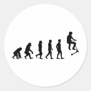 Sticker Rond Stunt Scooter Freestyle Scootering Evolution de Ri