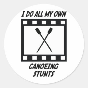 Sticker Rond Stunts de canoë
