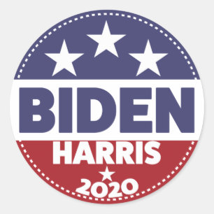 Sticker Rond Style Biden Harris 2020 Bouton