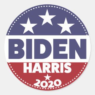 Sticker Rond Style Biden Harris 2020 Bouton