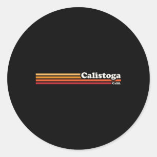 Sticker Rond Style Calistoga Californie Des Années 1980