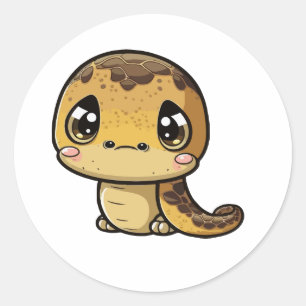 Sticker Rond style caricature autocollante anaconda